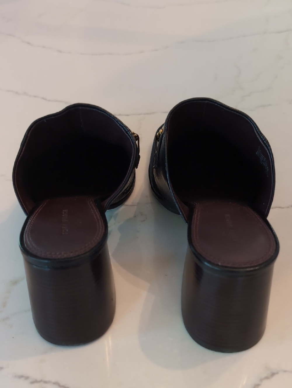 Tory Burch Perrine Black Leather Mule Pumps, Women’s Size 10.5M - Picture 5 of 10